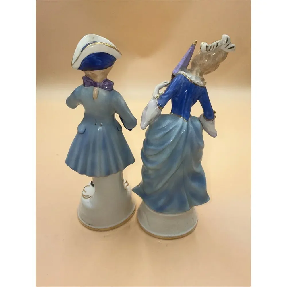 Vintage Colonial Style Porcelain Man & Woman Figures-Statues Made USA